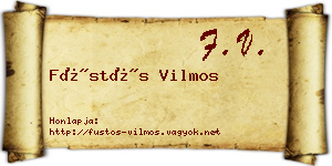 Füstös Vilmos névjegykártya