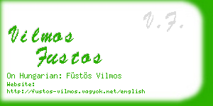 vilmos fustos business card
